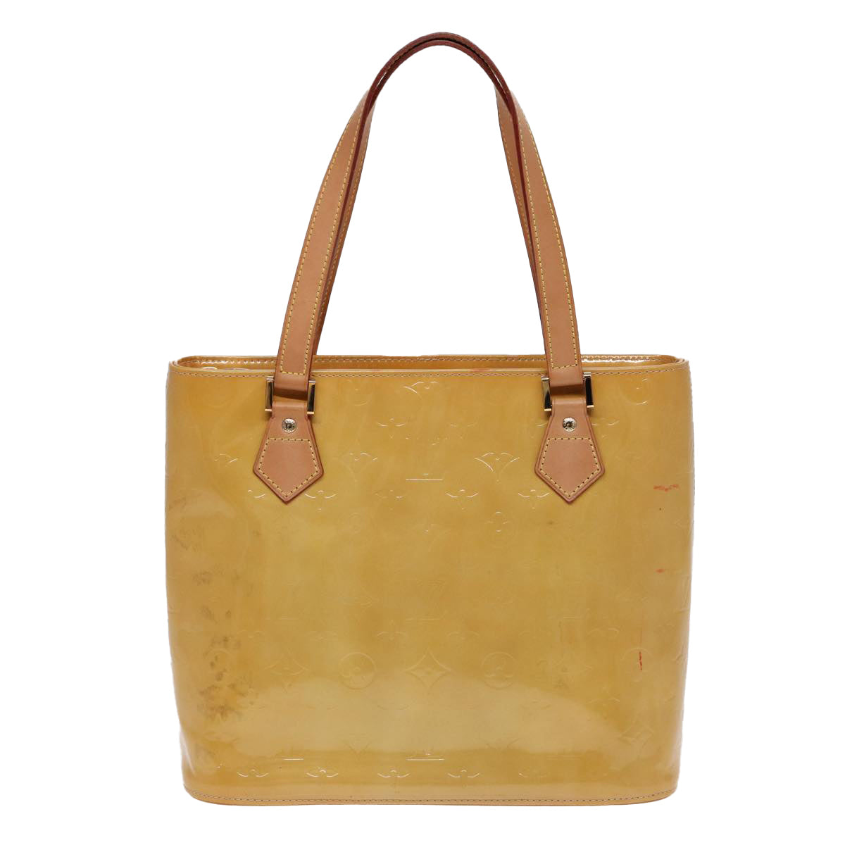 Louis Vuitton Houston Beige Patent Leather Handbag ()