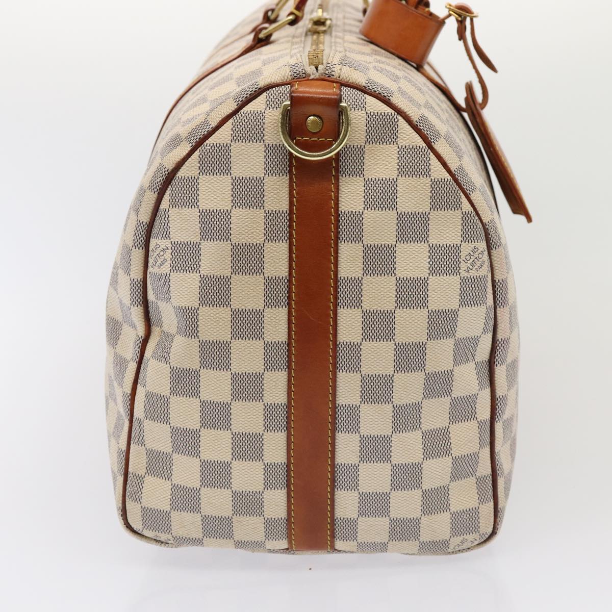 Louis Vuitton Keepall Bandouliere 45 White Canvas Travel Bag