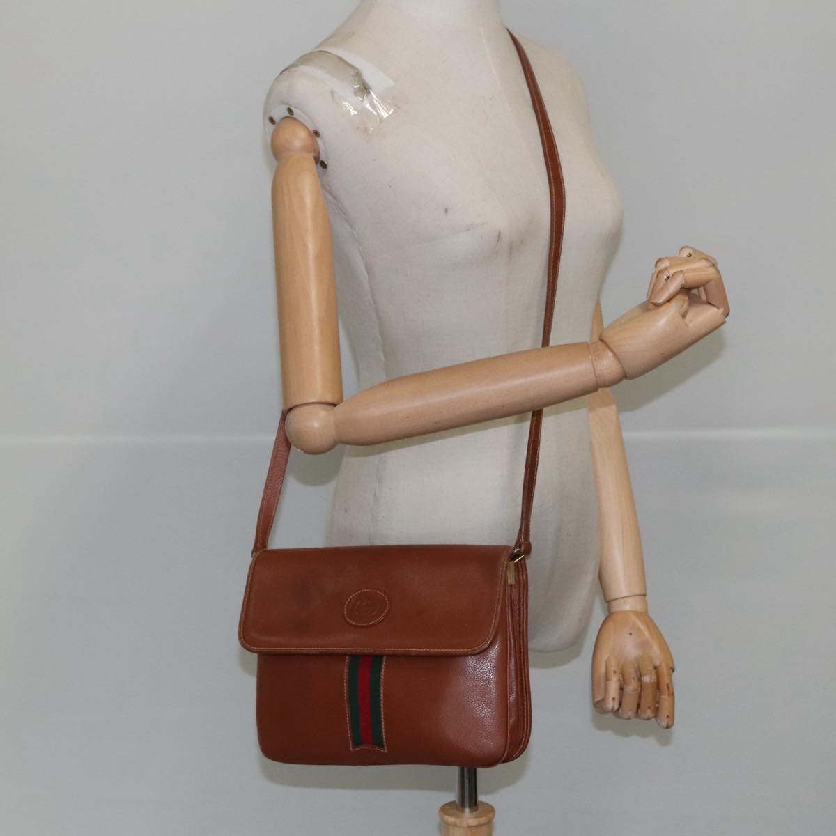 Gucci Sherry Brown Leather Shoulder Bag