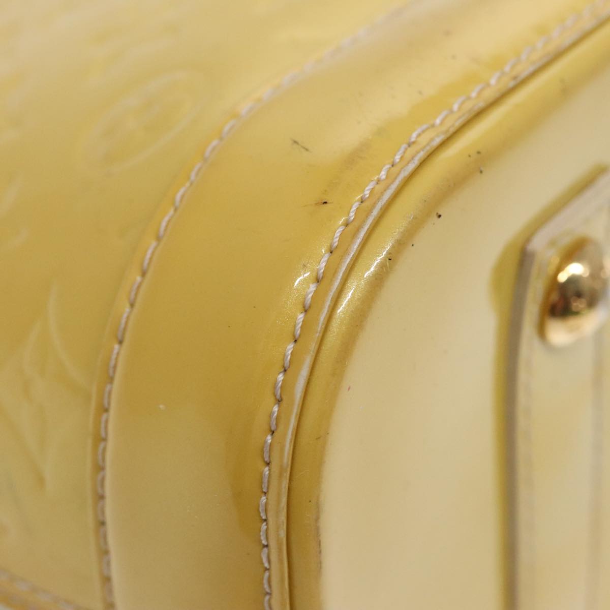 Louis Vuitton Alma Yellow Patent Leather Handbag