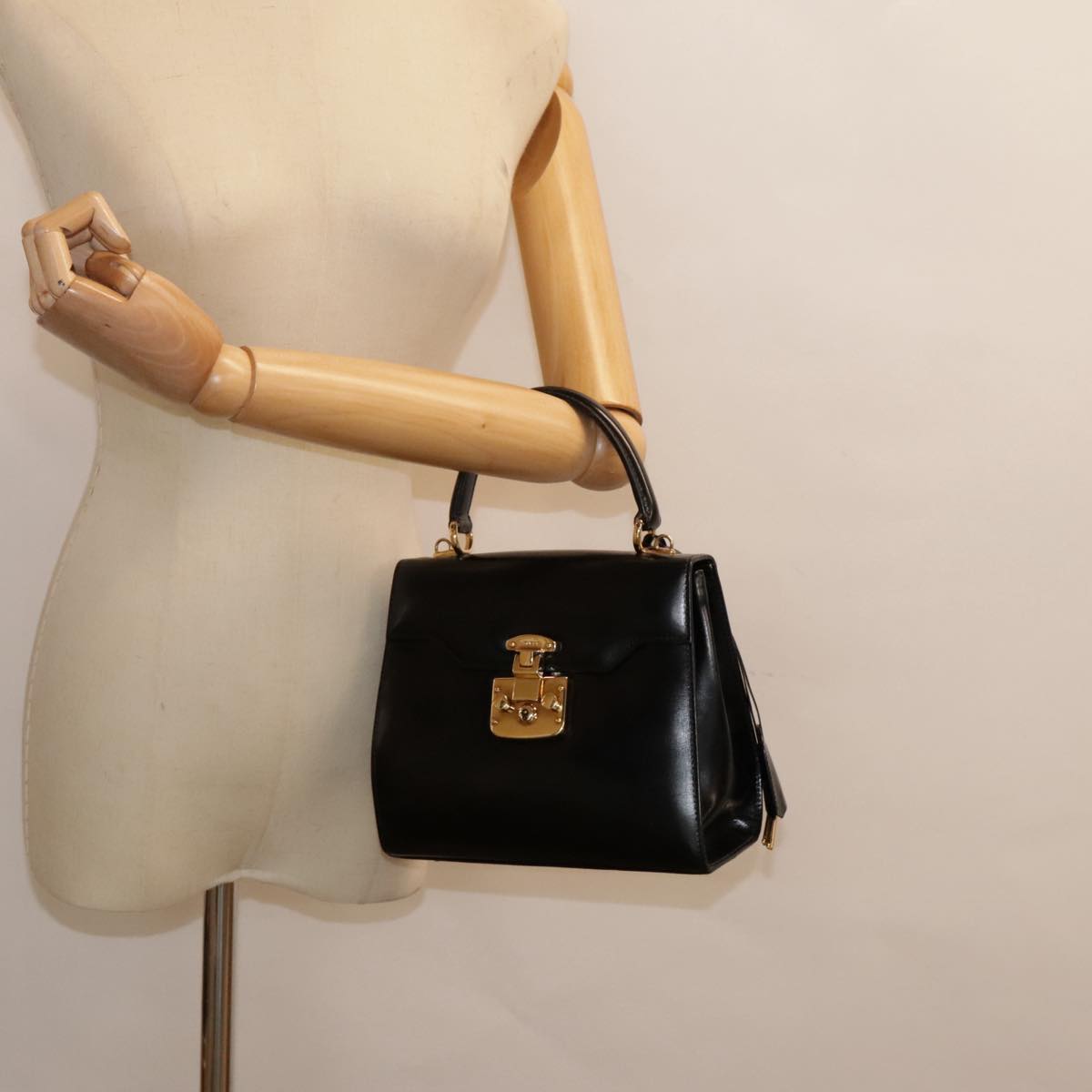 Gucci Lady Lock Black Leather Handbag