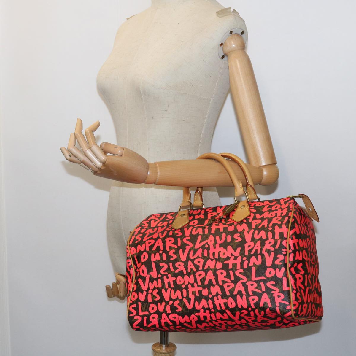 Louis Vuitton Speedy 30 Pink Canvas Handbag
