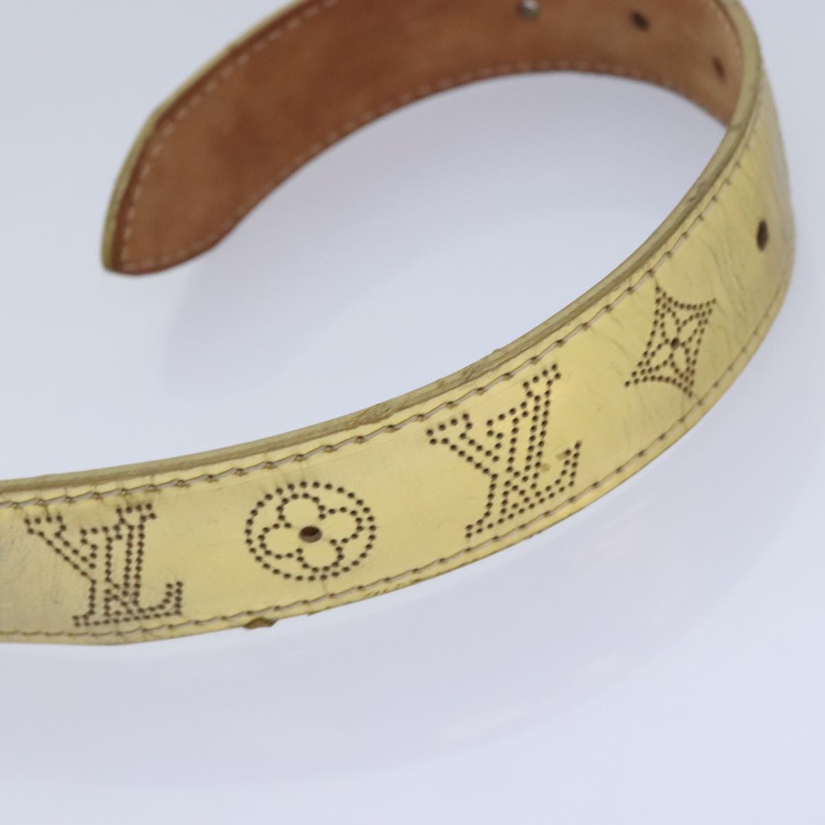 Louis Vuitton Mahina Gold Leather Belt