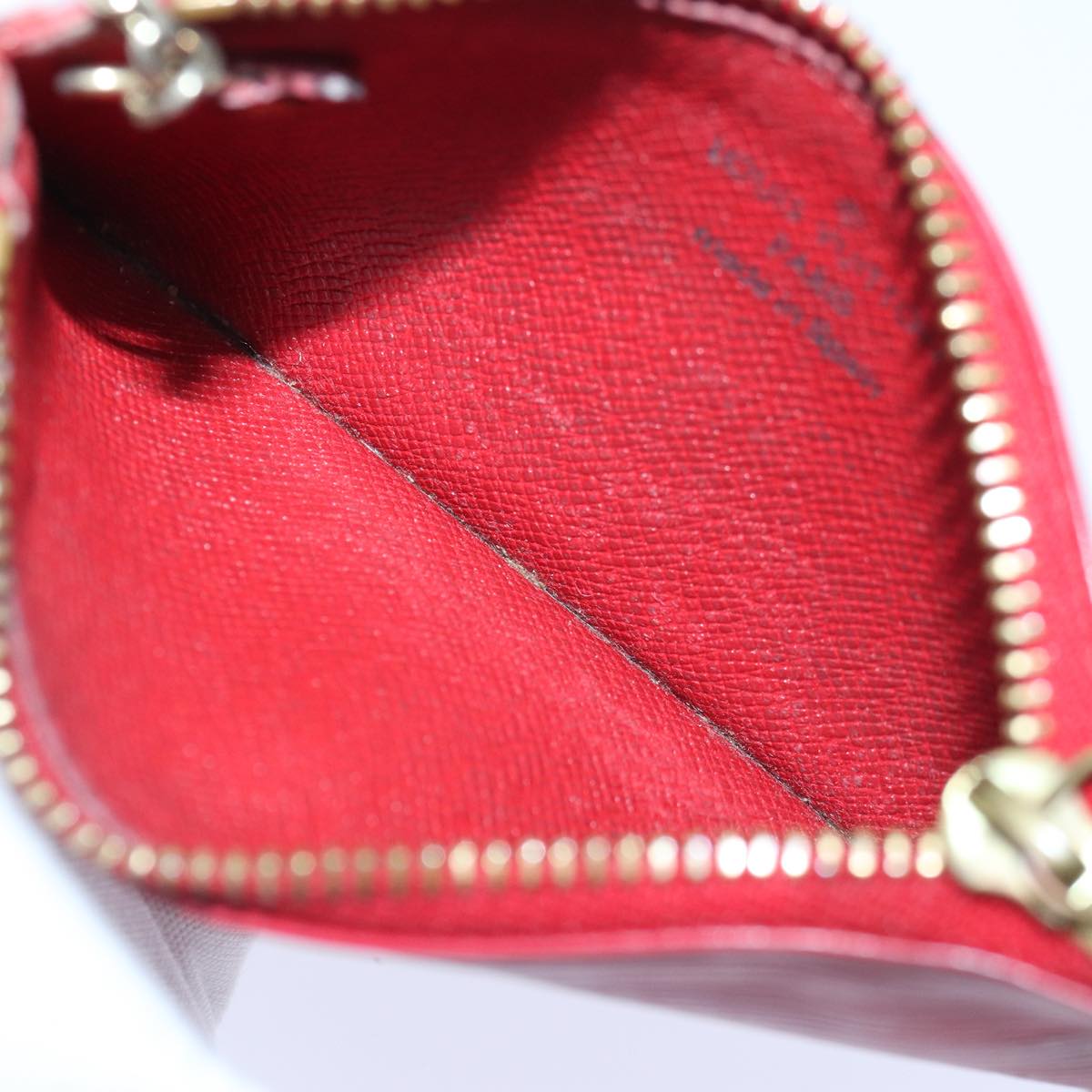 Louis Vuitton Pochette Clés Red Leather Wallet