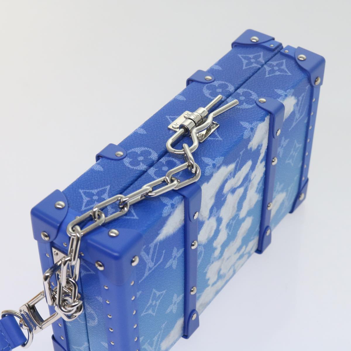Louis Vuitton Blue Leather Clutch Bag