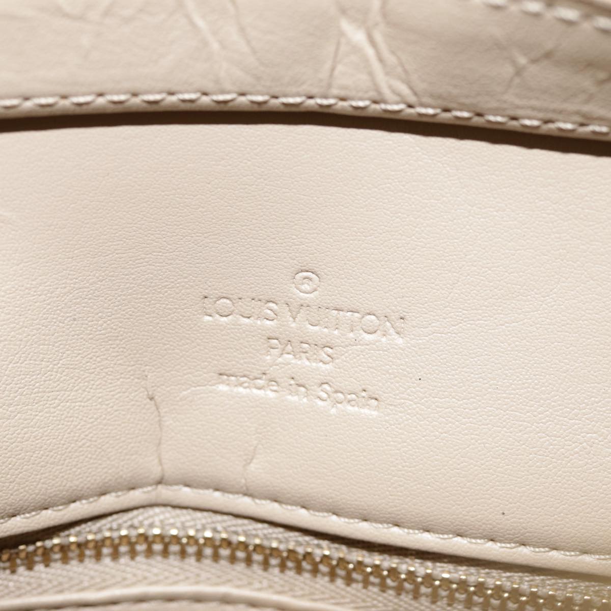 Louis Vuitton Houston Beige Patent Leather Handbag