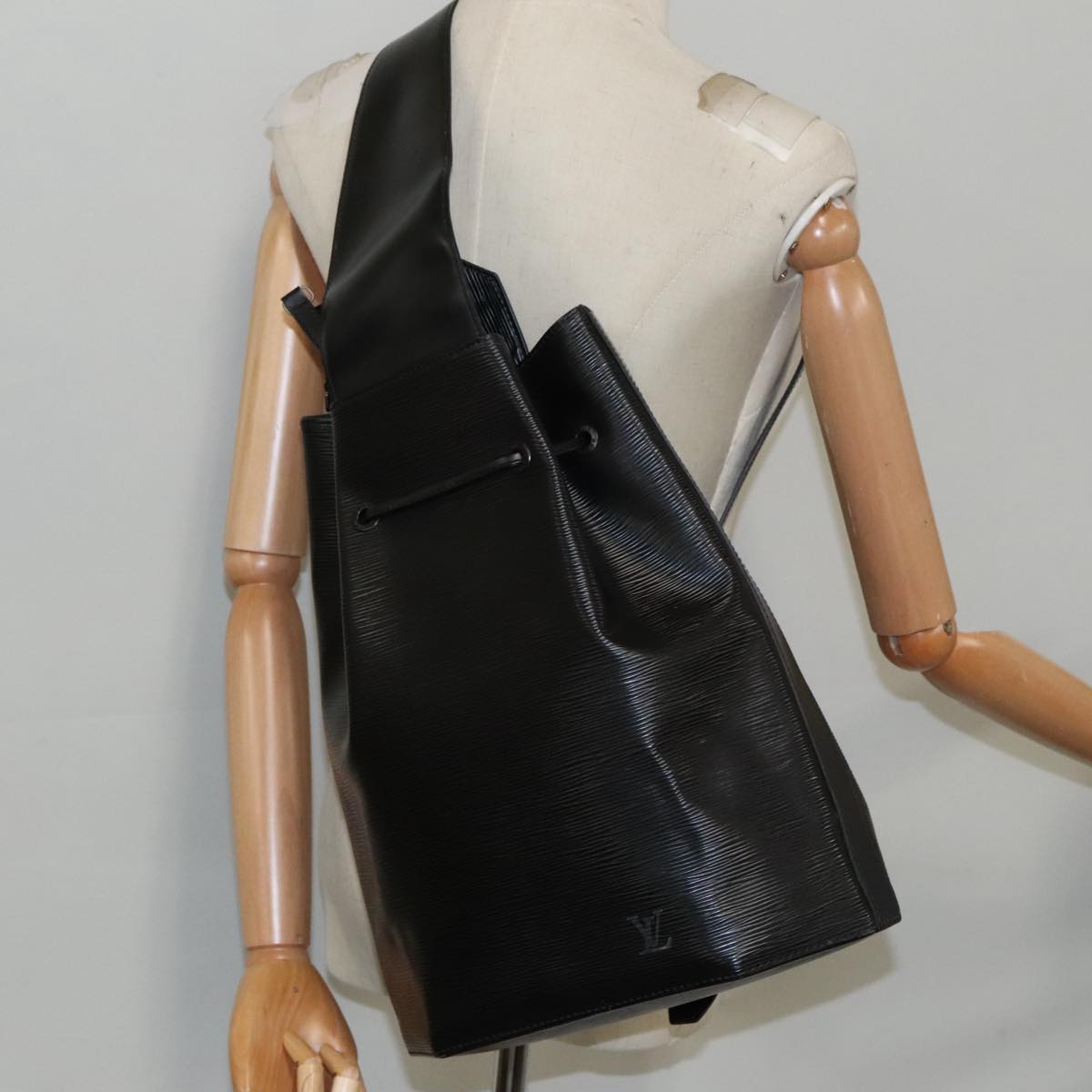 Louis Vuitton Sac A Dos Black Leather Shoulder Bag