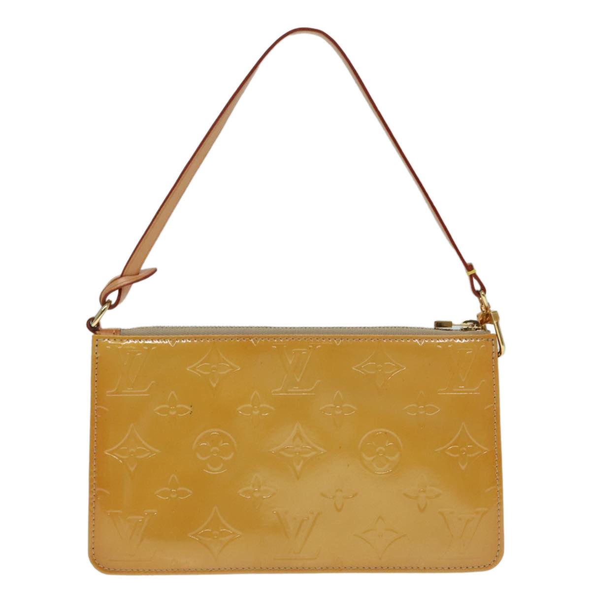 Louis Vuitton Lexington Beige Patent Leather Clutch Bag