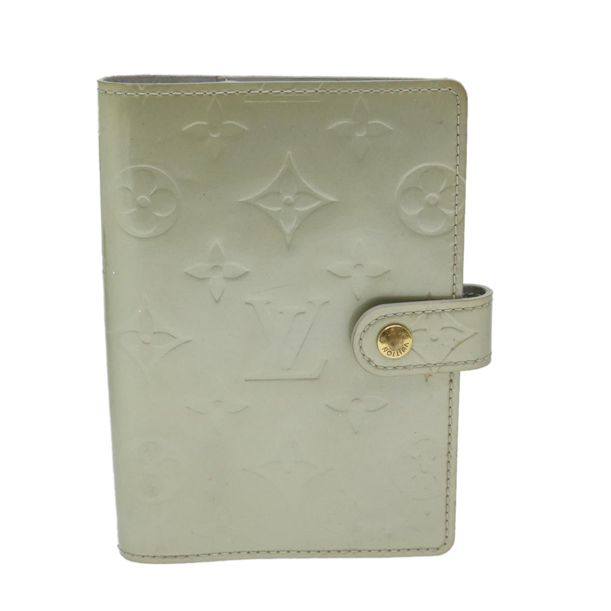 Louis Vuitton Agenda Pm Grey Patent Leather Wallet