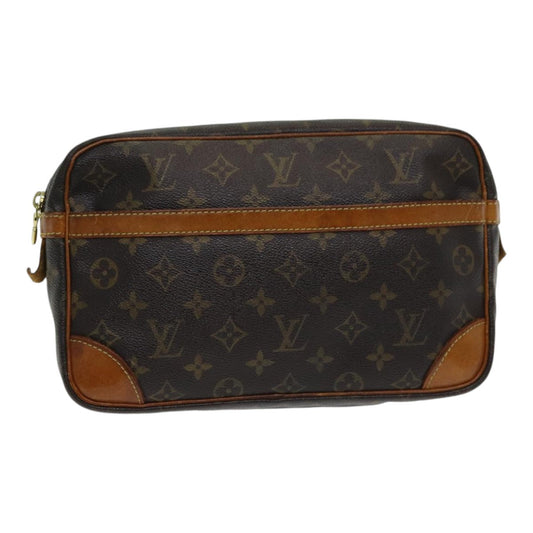 Louis Vuitton Compiegne 28 Brown Canvas Clutch Bag