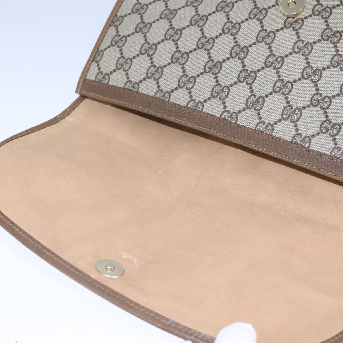 Gucci Sherry Beige Canvas Clutch Bag