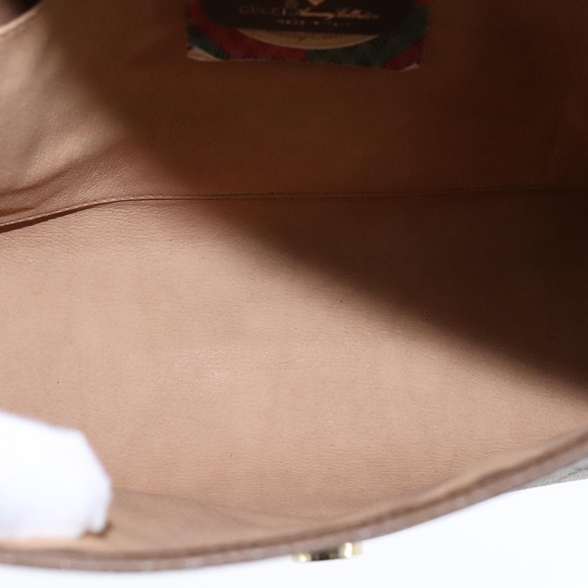 Gucci Sherry Beige Canvas Clutch Bag