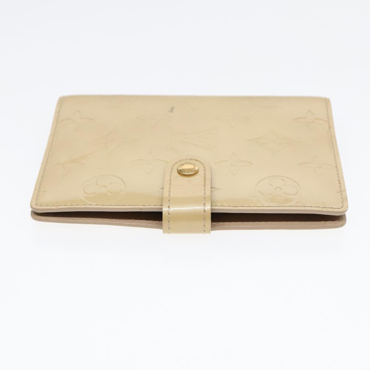 Louis Vuitton Agenda Pm Beige Patent Leather Wallet