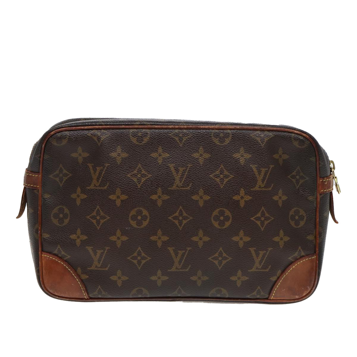 Louis Vuitton Compiegne 28 Brown Canvas Clutch Bag
