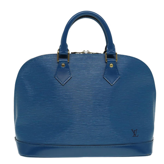 Louis Vuitton Alma Blue Leather Handbag