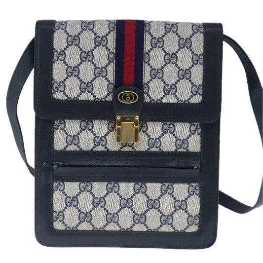 Gucci Sherry Navy Leather Shoulder Bag ()