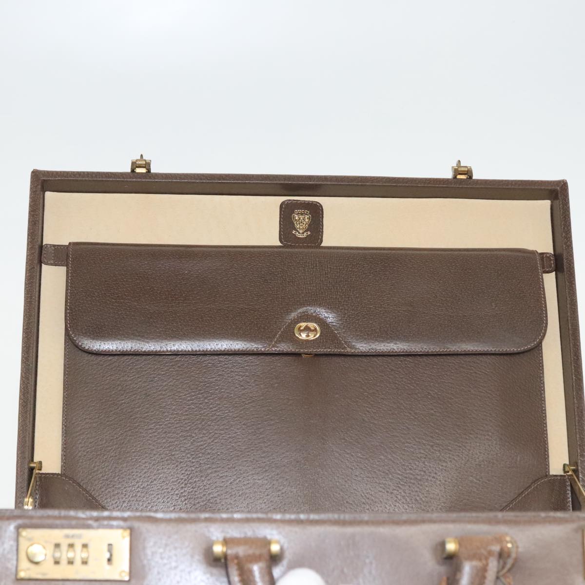Gucci Brown Leather Travel Bag