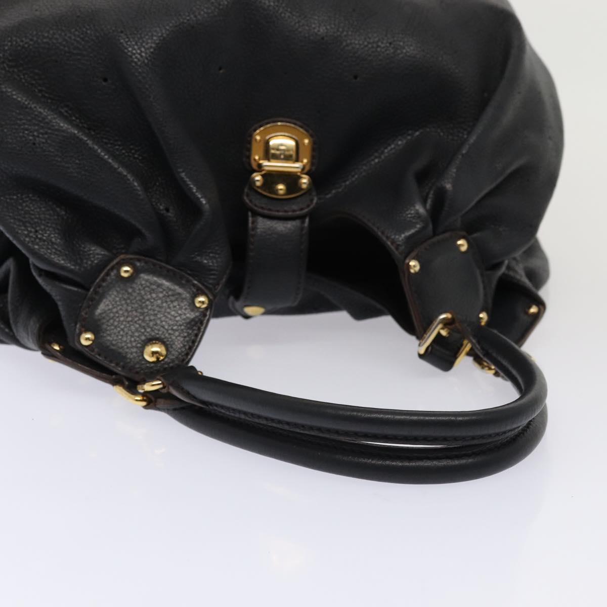 Louis Vuitton Xl Black Leather Handbag