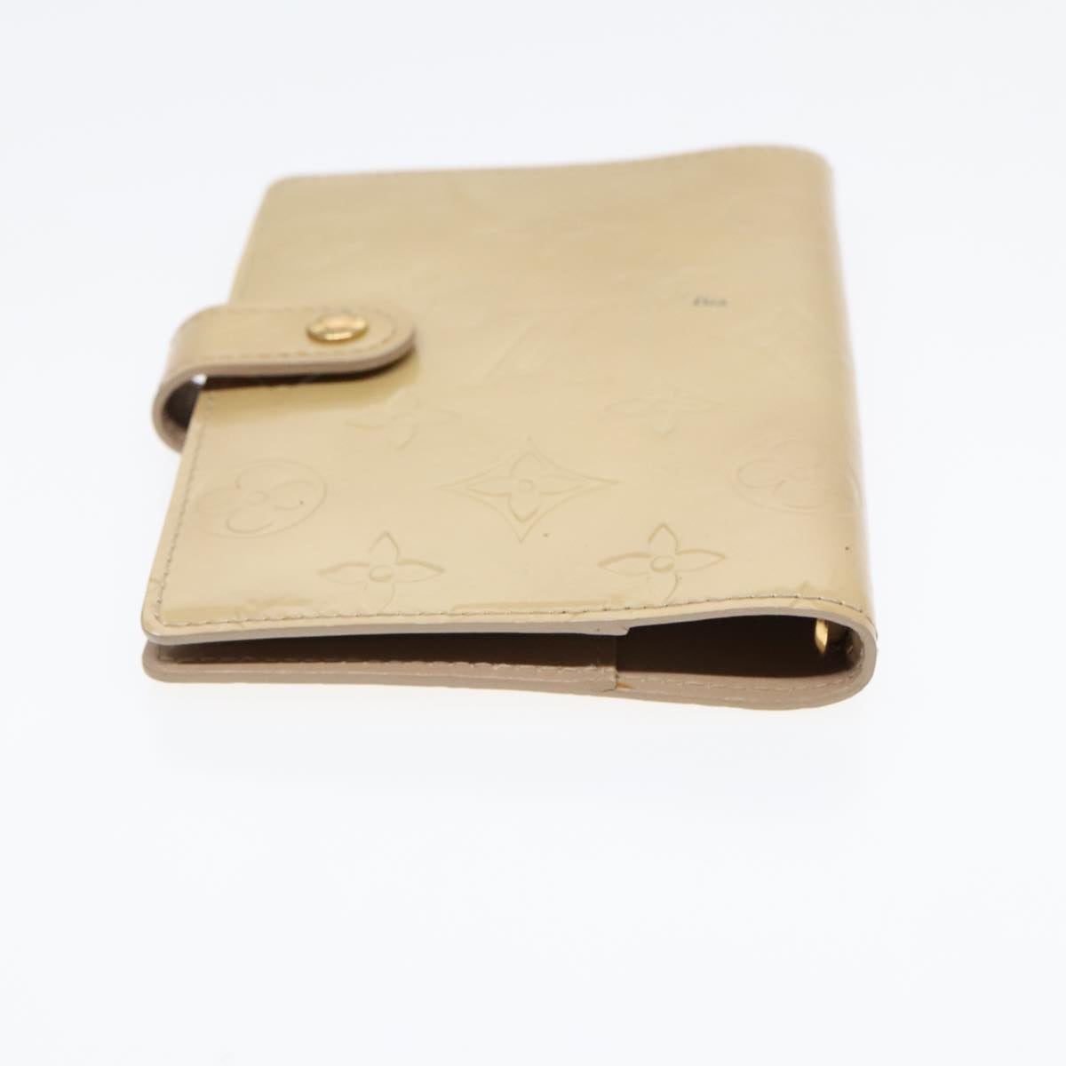 Louis Vuitton Agenda Pm Beige Patent Leather Wallet