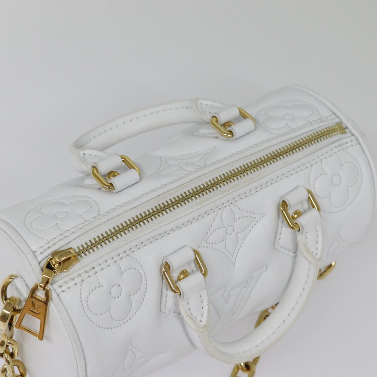 Louis Vuitton Papillon White Leather Handbag