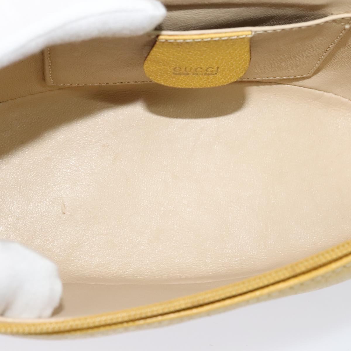 Gucci Bamboo Yellow Leather Clutch Bag