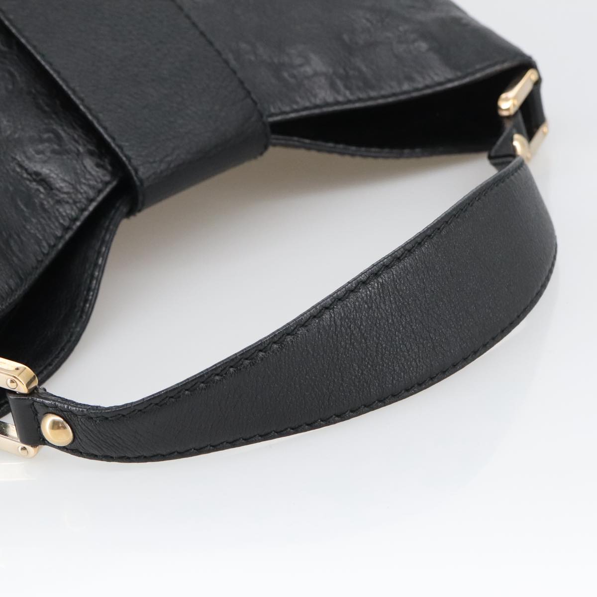 Gucci Guccissima Black Leather Shoulder Bag