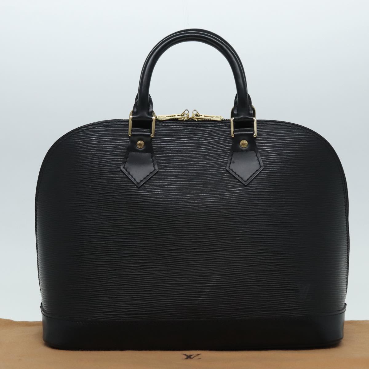 Louis Vuitton Alma Black Leather Handbag