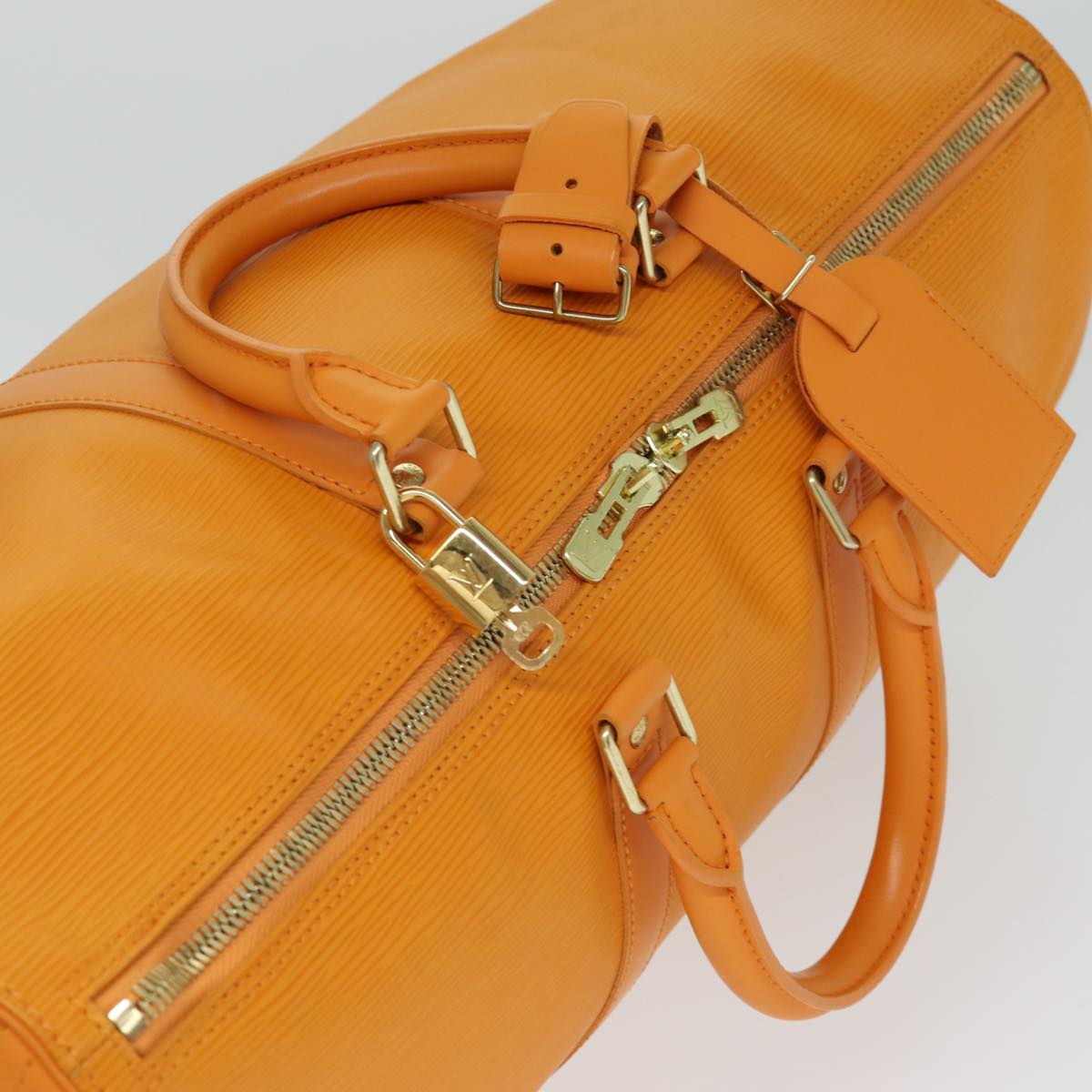 Louis Vuitton Keepall Orange Leather Travel Bag