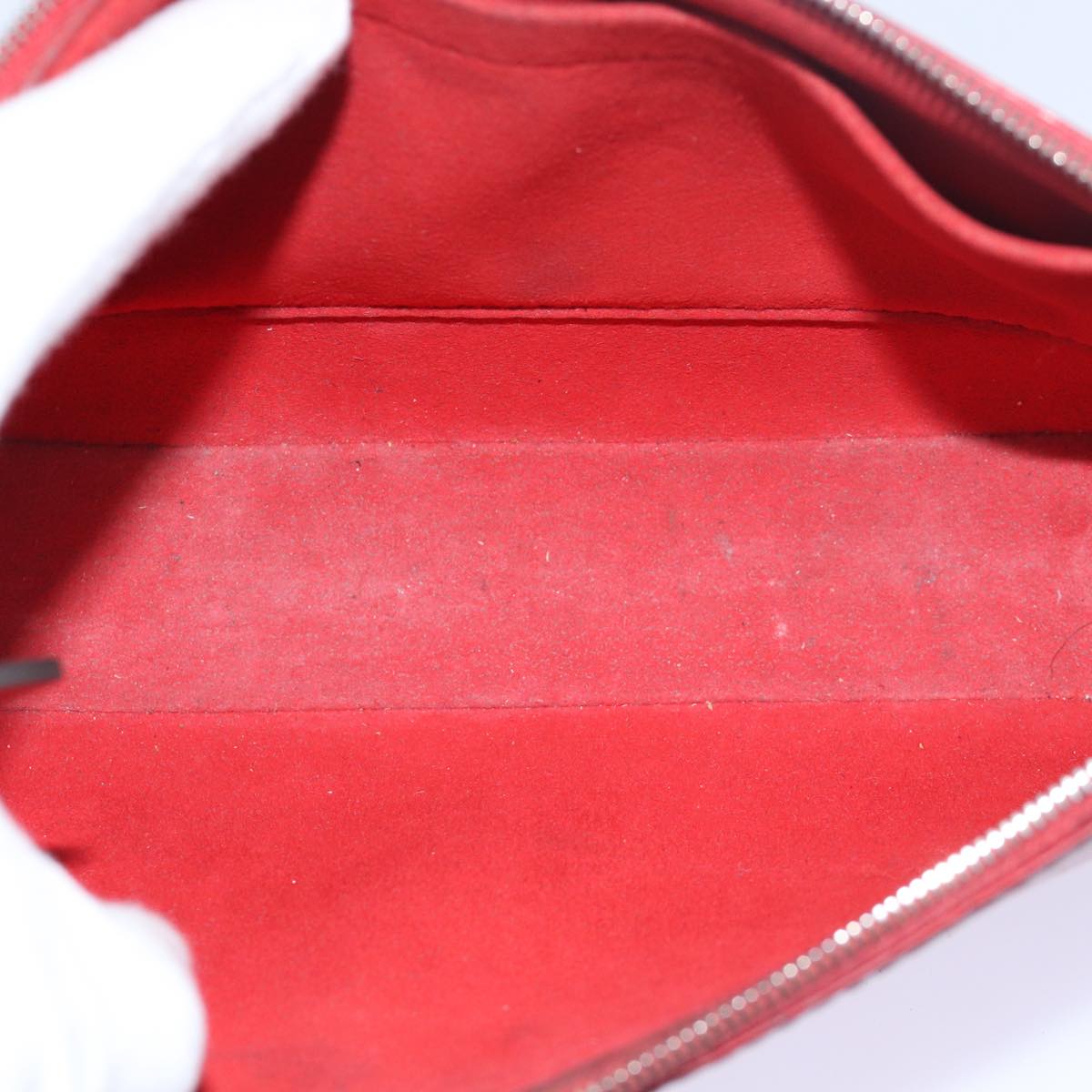 Louis Vuitton Pochette Accessoires Red Leather Clutch Bag