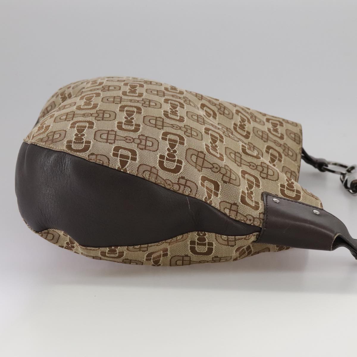 Gucci Horsebit Brown Canvas Handbag