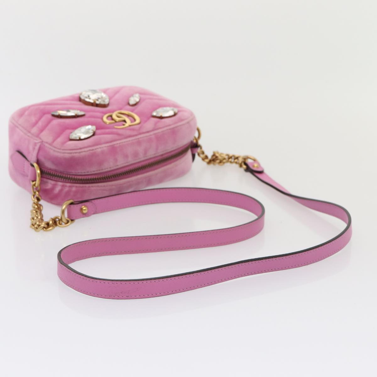 Gucci Marmont Pink Velvet Shoulder Bag