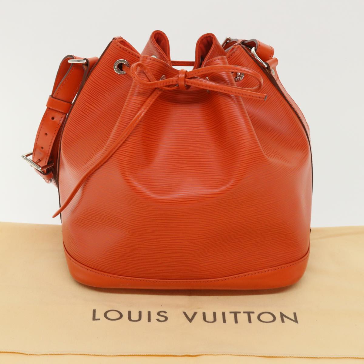 Louis Vuitton Petit Noé Orange Leather Shoulder Bag