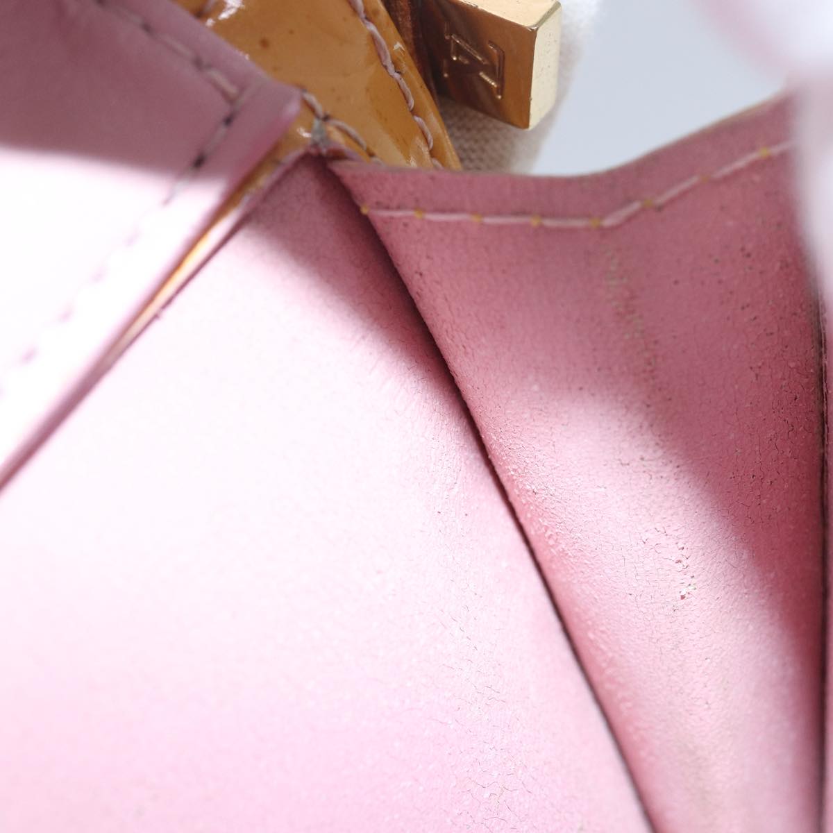 Louis Vuitton Mott Beige Patent Leather Clutch Bag