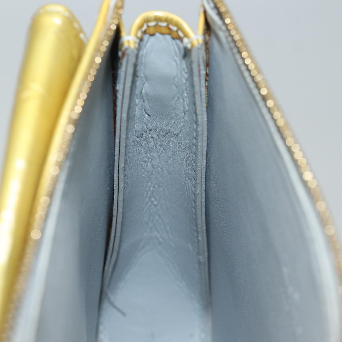 Louis Vuitton Mott Yellow Patent Leather Clutch Bag