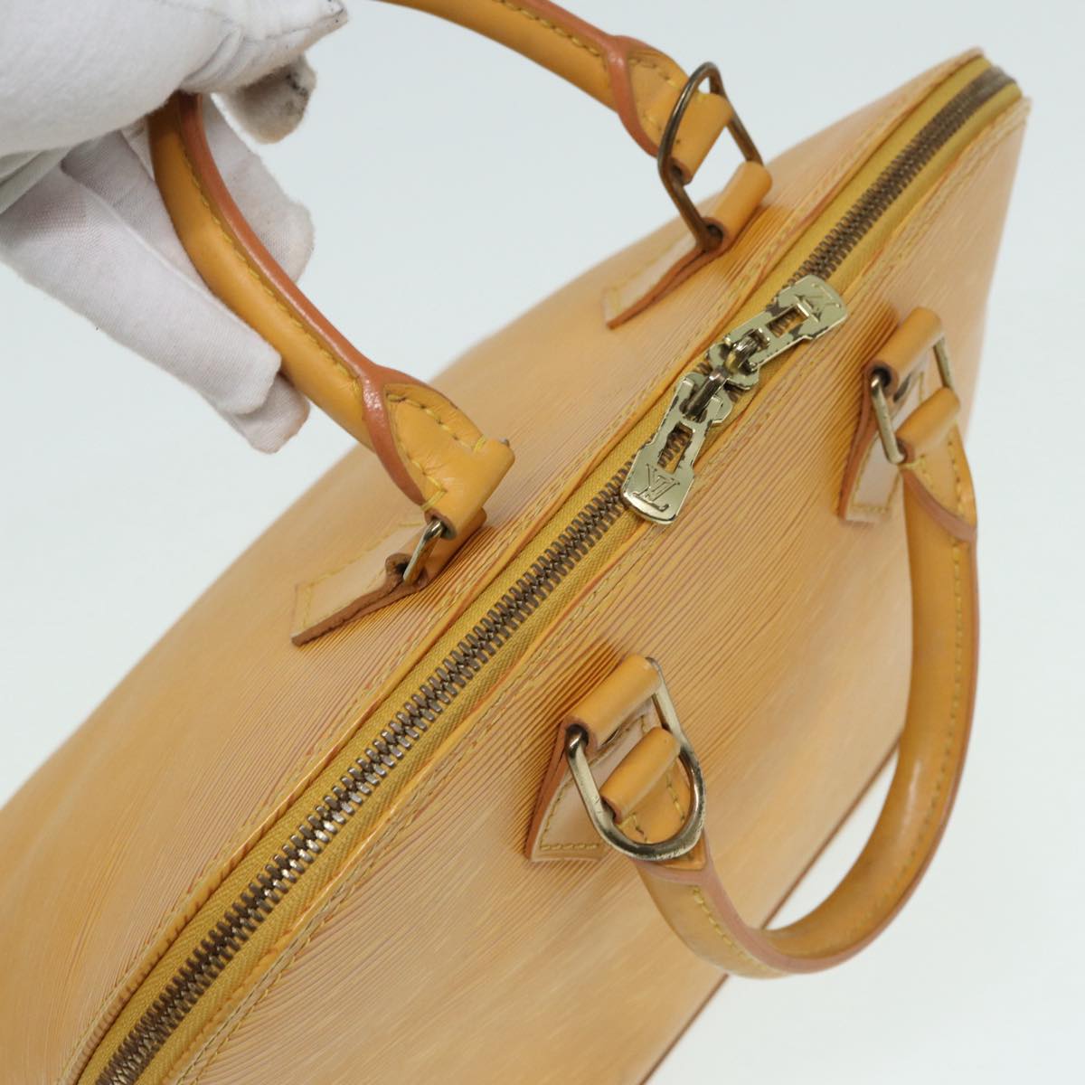Louis Vuitton Alma Yellow Leather Handbag