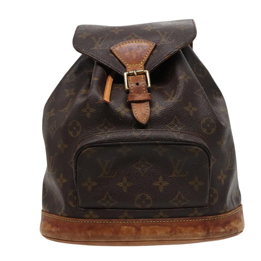 Louis Vuitton Montsouris Mm Brown Canvas Backpack Bag