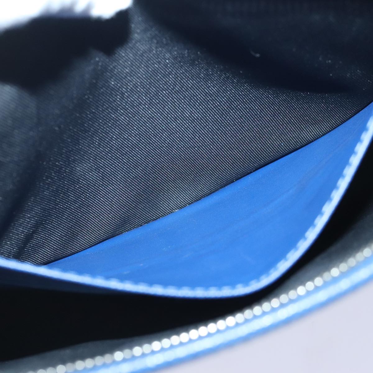 Louis Vuitton Pochette Voyage Blue Leather Clutch Bag