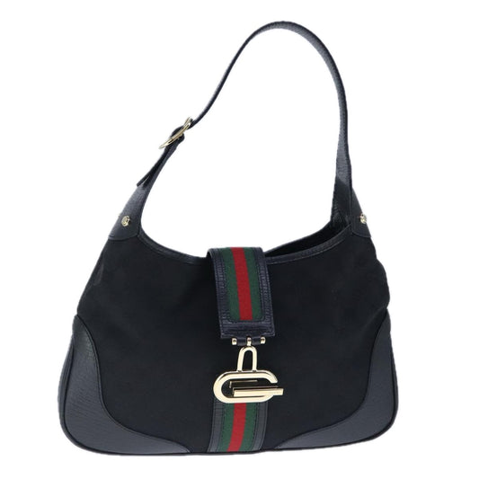 Gucci Sherry Black Canvas Shoulder Bag ()