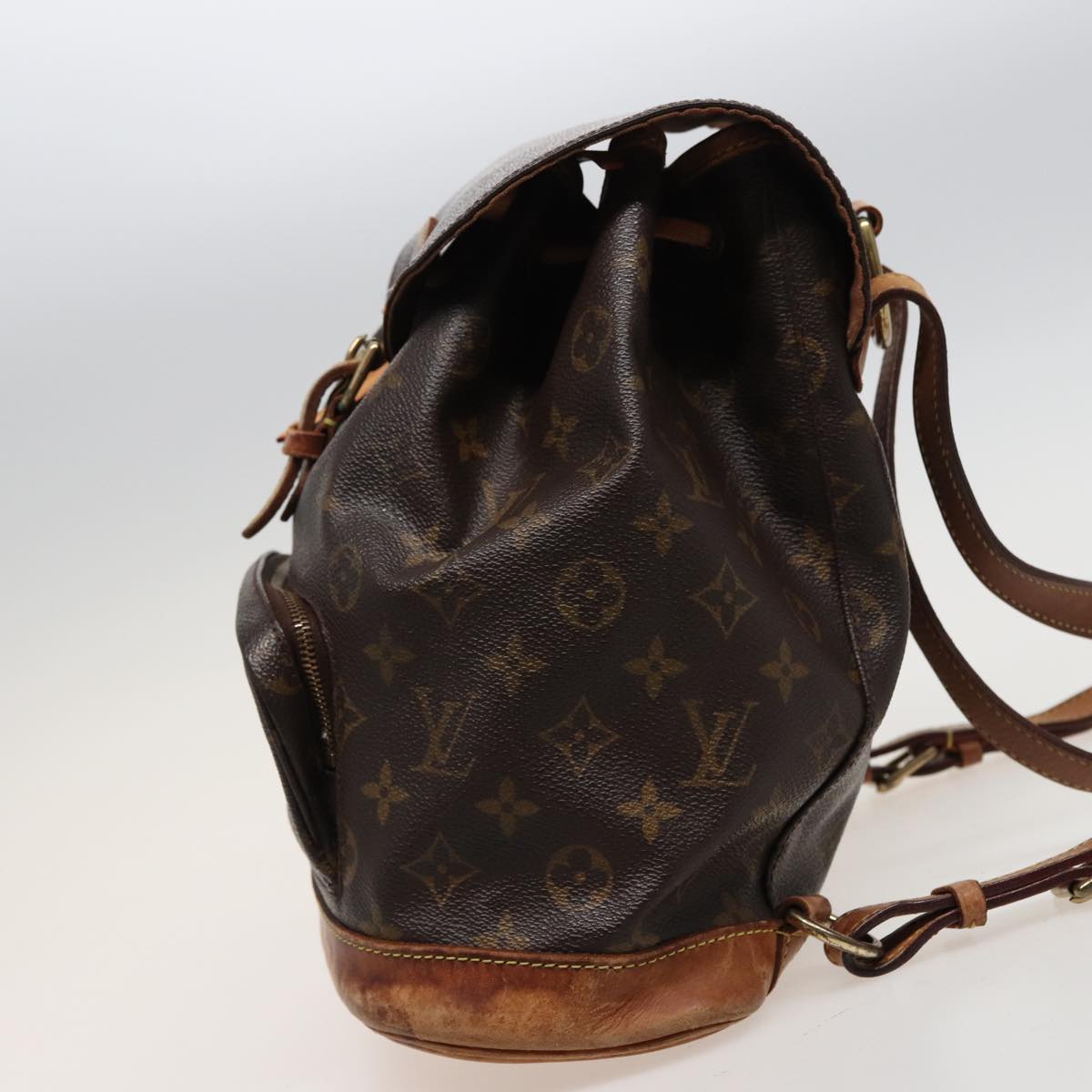 Louis Vuitton Montsouris Mm Brown Canvas Backpack Bag