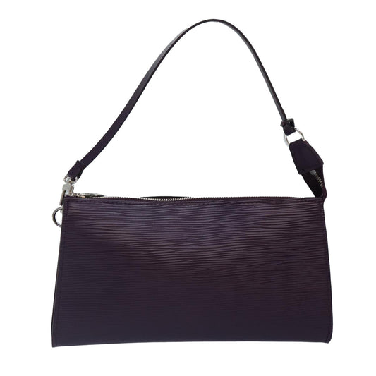 Louis Vuitton Pochette Accessoire Purple Leather Clutch Bag