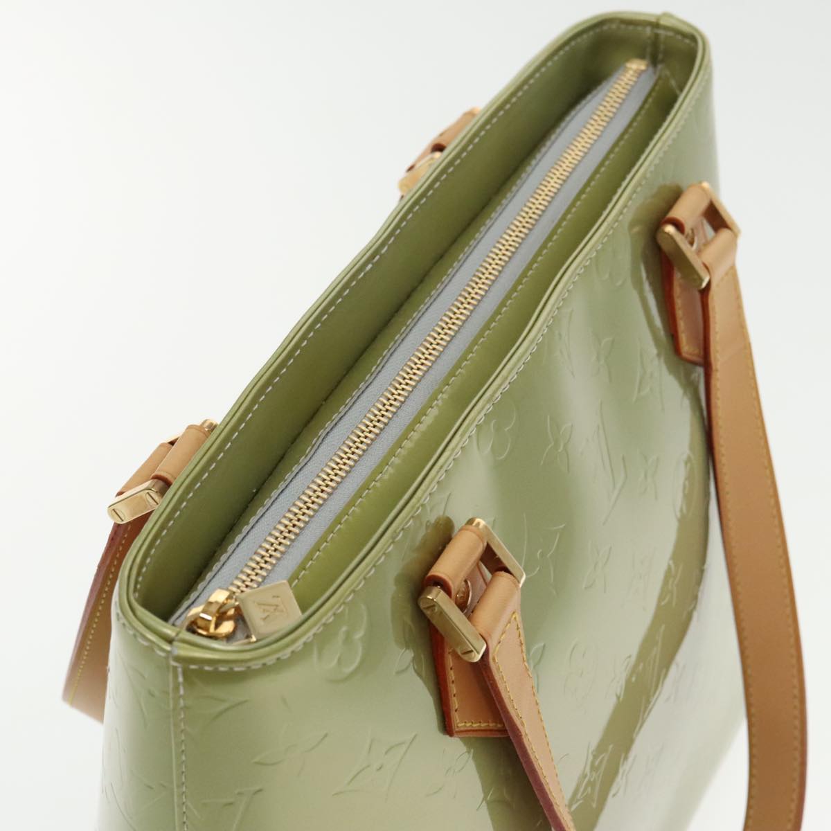 Louis Vuitton Houston Green Patent Leather Handbag