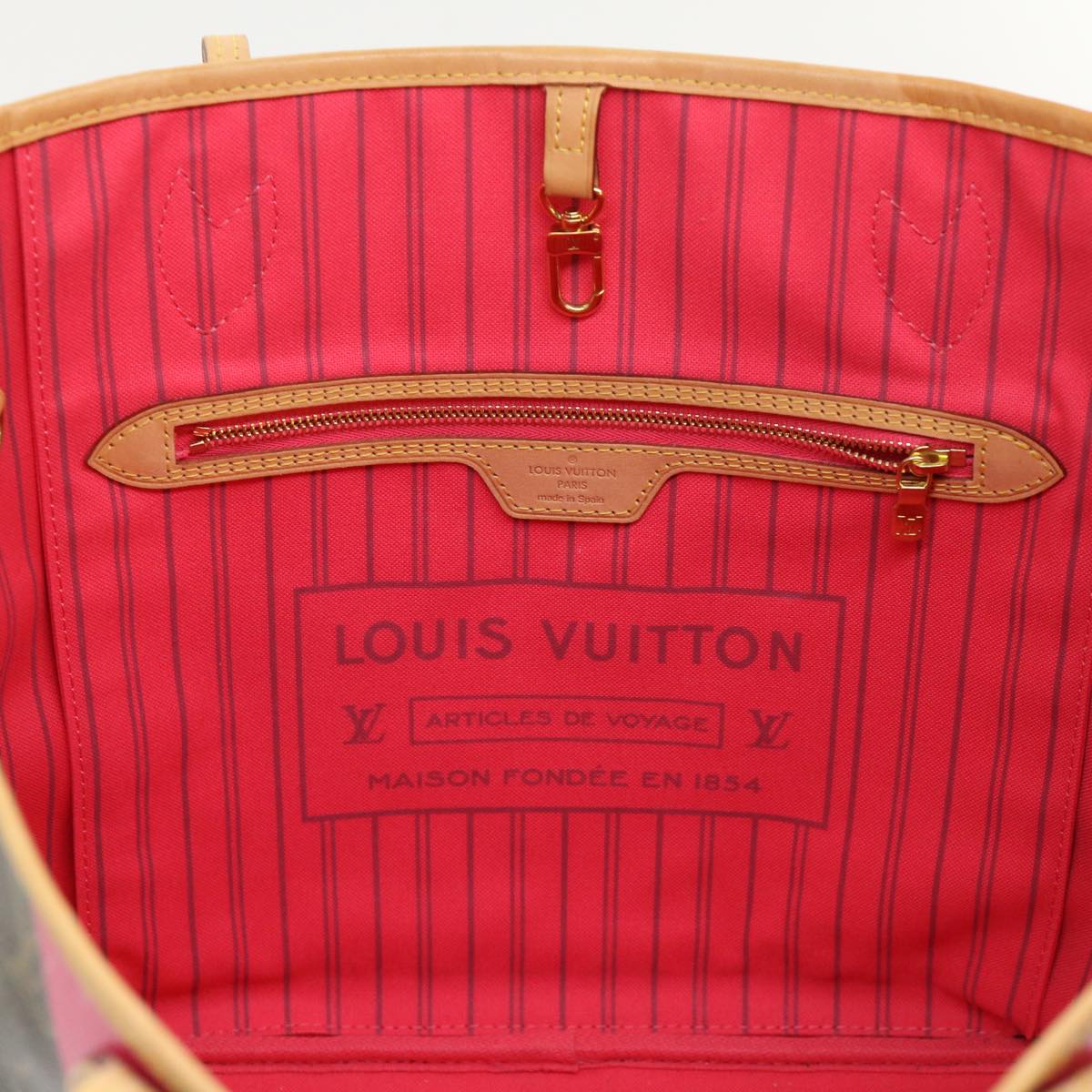 Louis Vuitton Neverfull Mm Brown Canvas Tote Bag