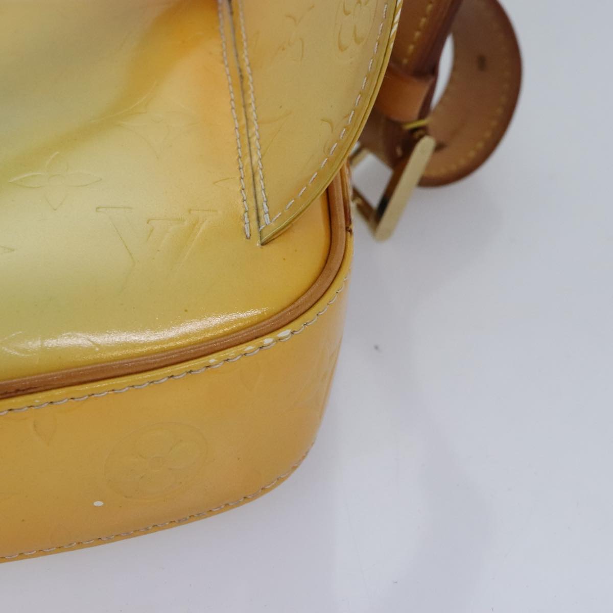 Louis Vuitton Fulton Beige Patent Leather Shoulder Bag