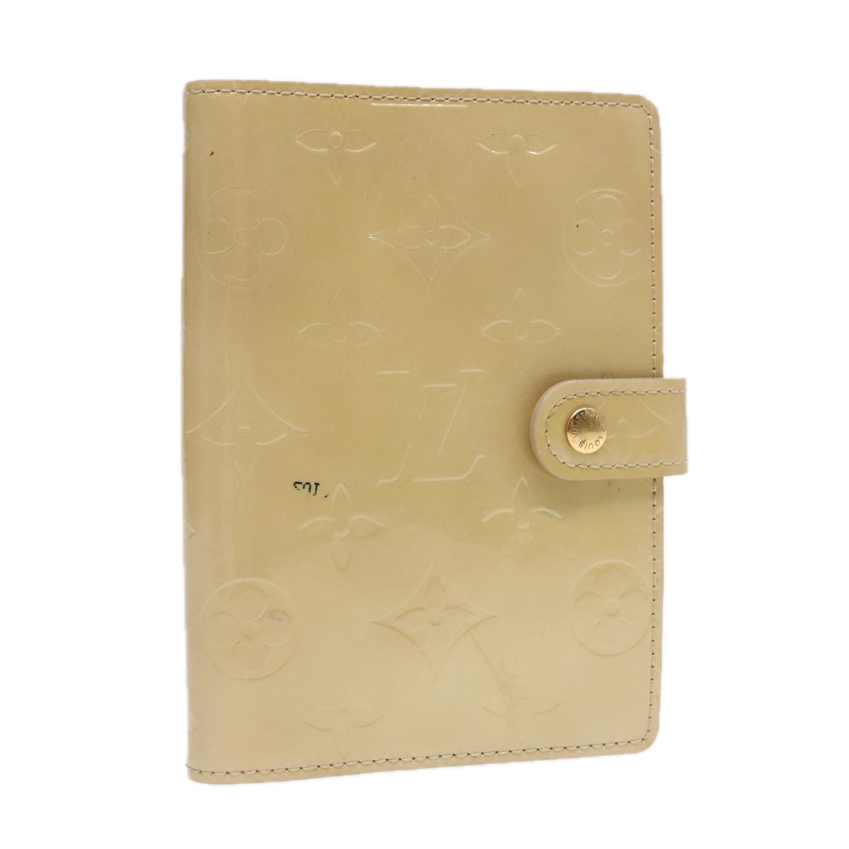 Louis Vuitton Agenda Pm Beige Patent Leather Wallet