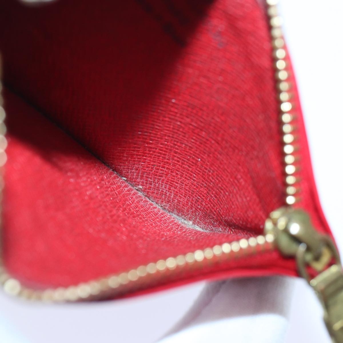 Louis Vuitton Pochette Clés Red Leather Wallet