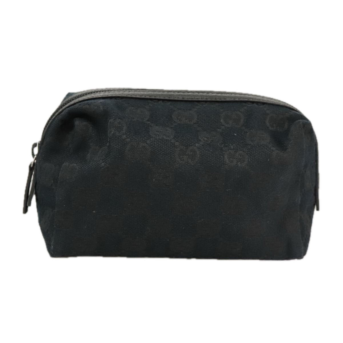 Gucci Cosmetic Pouch Black Canvas Clutch Bag
