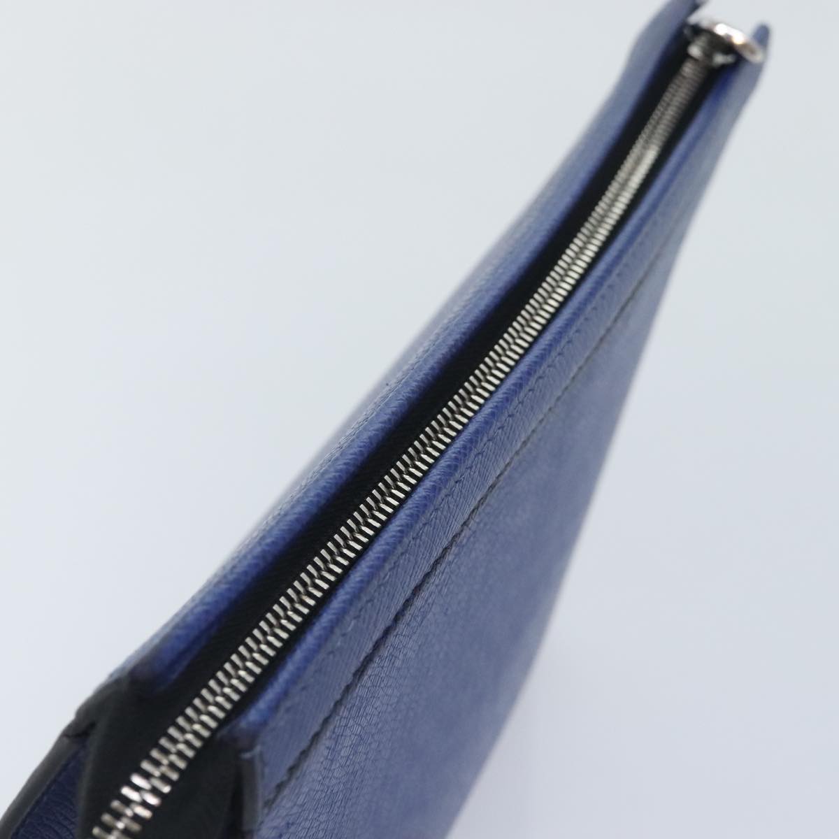 Louis Vuitton Pochette Voyage Blue Leather Clutch Bag