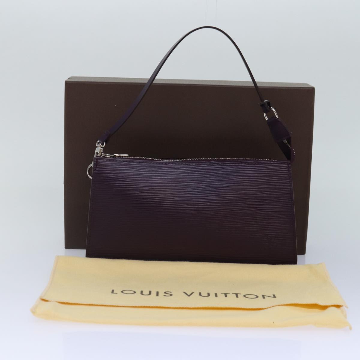 Louis Vuitton Pochette Accessoire Purple Leather Clutch Bag
