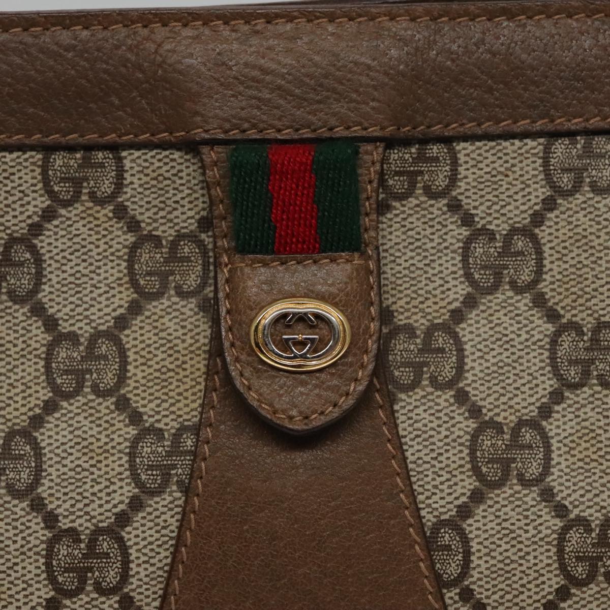 Gucci Sherry Beige Canvas Clutch Bag