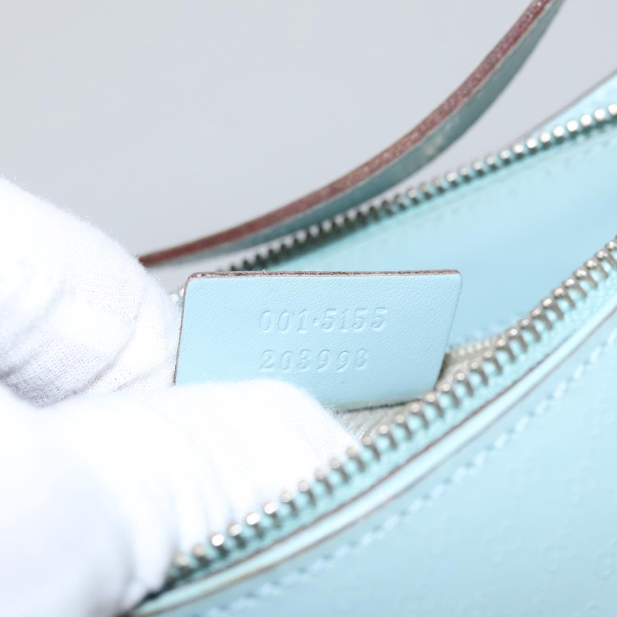 Gucci Micro Small Gg Canvas Blue Leather Shoulder Bag